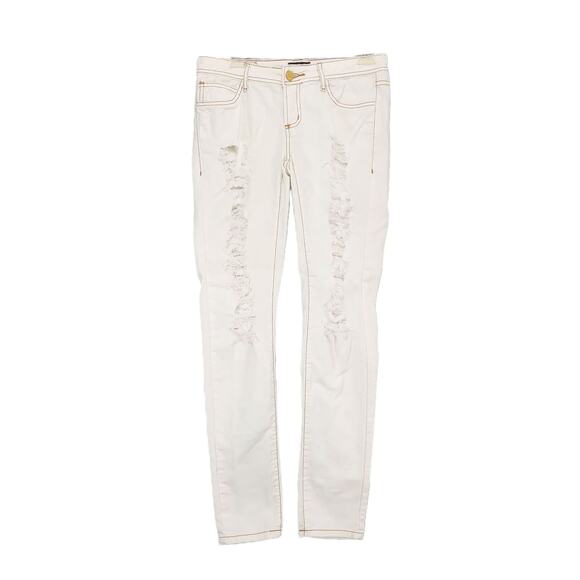 Allen B Schwartz Women's 6 White Distressed Skinny Leg Jeans, Stretch Low Rise - Picture 1 of 6